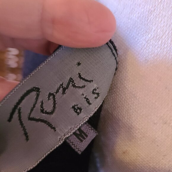 VTG Roni Bis Black Sleeveless Blouse Sz M Stretch Fabric Acrylic Linen Israel - Picture 5 of 5